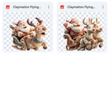 Magical Claymation Flying Santa Overlays
