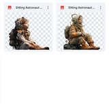 Magical Sitting Astronaut Model Overlays