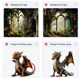 Dragon Friend Background, Overlay, Texture & Brush Kit