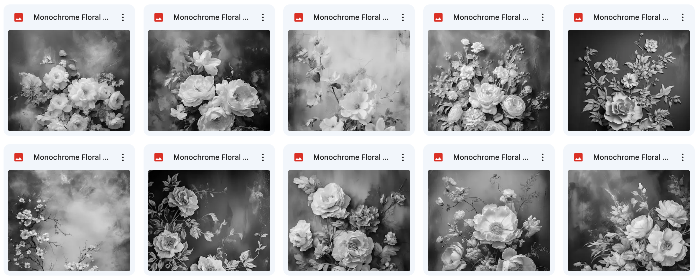 Ultimate Monochrome Floral Portrait Background Bundle - Meg Bitton Productions