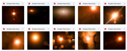 Golden October Light Flare Overlays - Meg Bitton Productions