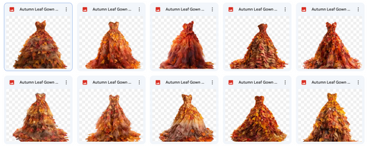 Magical Autumn Leaf Gown Overlays - Meg Bitton Productions