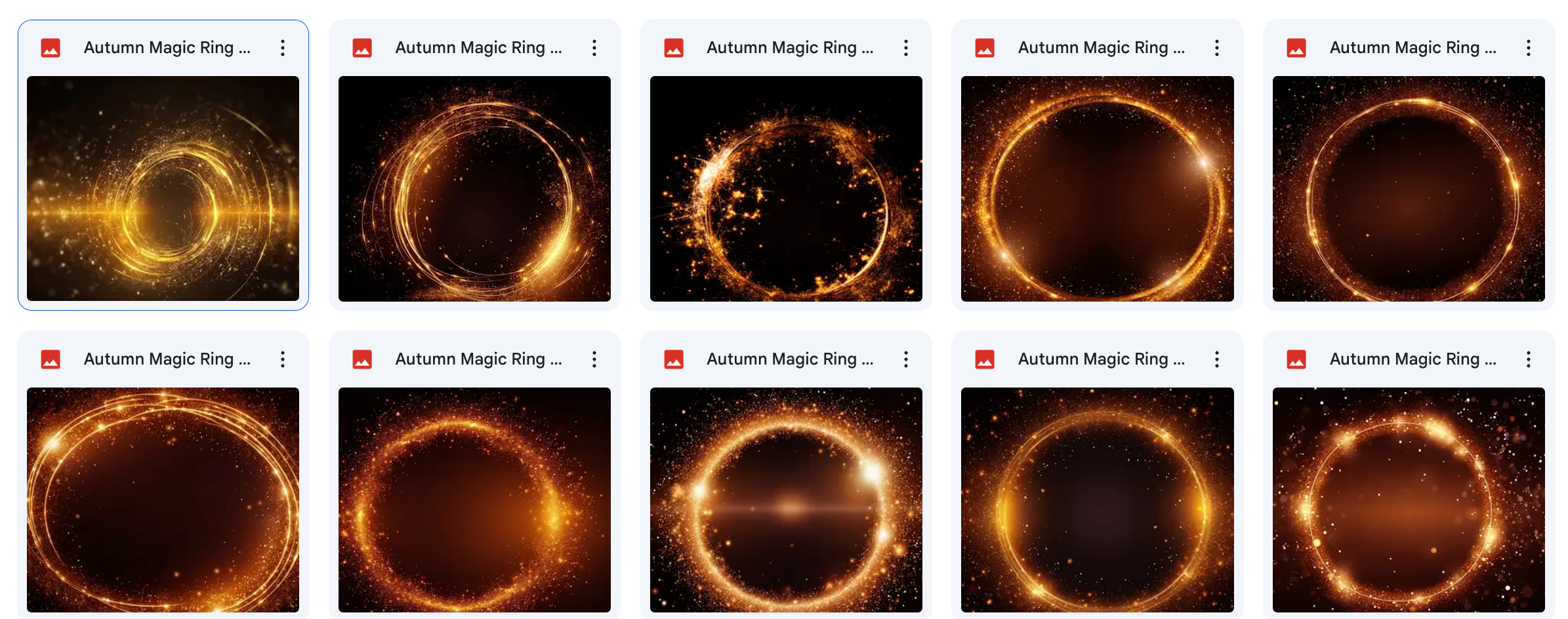Magical Autumn Magic Ring Flare Overlays - Meg Bitton Productions