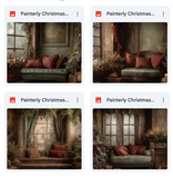 Painterly Christmas Studio Background Bundle