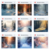 Ultimate Wonderful Winter Path Background Bundle