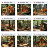 Ultimate Retro Summer Camp Background Bundle