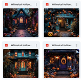 Ultimate Whimsical Halloween House Background Bundle