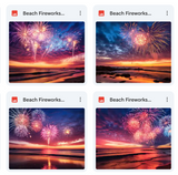 Ultimate Beach Fireworks Background Bundle