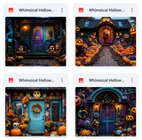 Ultimate Whimsical Halloween House Background Bundle