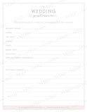 Wedding Business Forms Packet Templates