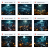 Ultimate Haunted Cemetery Background Bundle