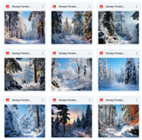 Ultimate Snowy Forest Background Bundle