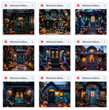 Ultimate Whimsical Halloween House Background Bundle