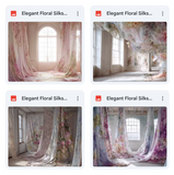 Elegant Floral Silks Background Bundle
