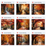Ultimate Autumn Path Background Bundle
