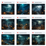 Ultimate Haunted Cemetery Background Bundle