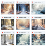 Ultimate Wonderful Winter Path Background Bundle