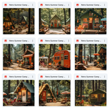 Ultimate Retro Summer Camp Background Bundle