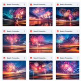 Ultimate Beach Fireworks Background Bundle