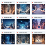 Ultimate Festive Forest Path Background Bundle