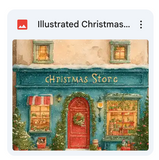 Illustrated Christmas Shop Background Bundle