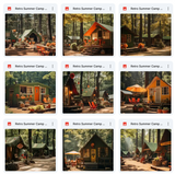 Ultimate Retro Summer Camp Background Bundle
