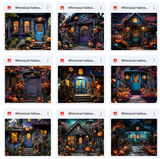 Ultimate Whimsical Halloween House Background Bundle