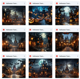 Ultimate Halloween Town Background Bundle
