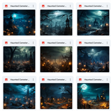 Ultimate Haunted Cemetery Background Bundle