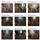 Ultimate Holiday Cluttered Stairs Background Bundle