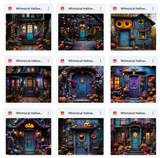 Ultimate Whimsical Halloween House Background Bundle