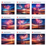 Ultimate Beach Fireworks Background Bundle