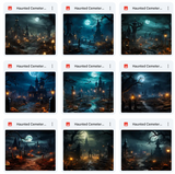 Ultimate Haunted Cemetery Background Bundle