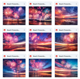 Ultimate Beach Fireworks Background Bundle