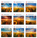 Ultimate Sunflower Path Background Bundle