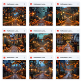 Ultimate Halloween Lane Background Bundle