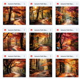 Ultimate Autumn Path Background Bundle