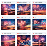 Ultimate Beach Fireworks Background Bundle