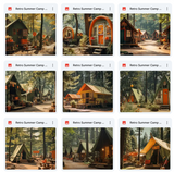 Ultimate Retro Summer Camp Background Bundle