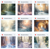 Ultimate Wonderful Winter Path Background Bundle