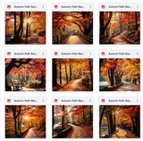 Ultimate Autumn Path Background Bundle