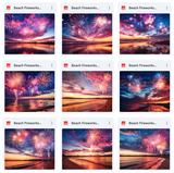 Ultimate Beach Fireworks Background Bundle