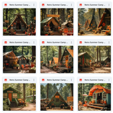 Ultimate Retro Summer Camp Background Bundle