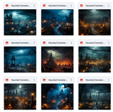 Ultimate Haunted Cemetery Background Bundle