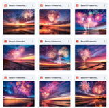 Ultimate Beach Fireworks Background Bundle