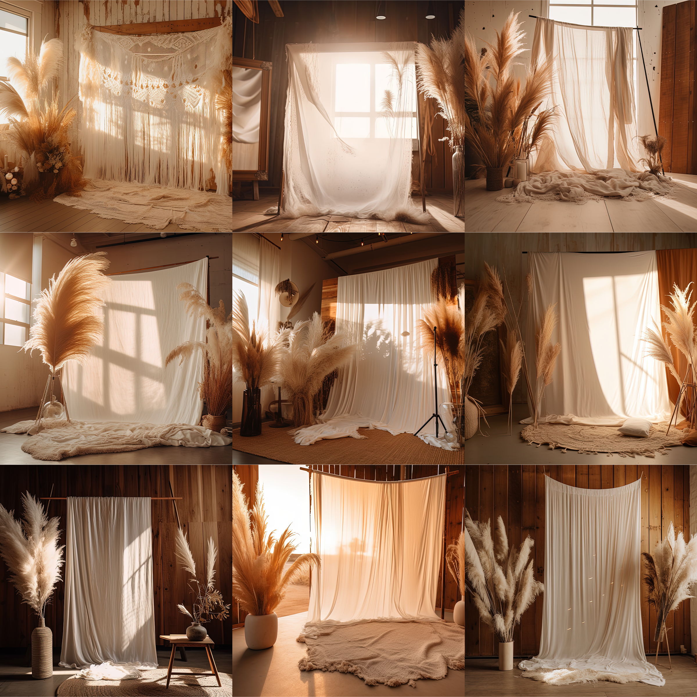 Boho Indoor Studios Digital Background Bundle - Meg Bitton Productions
