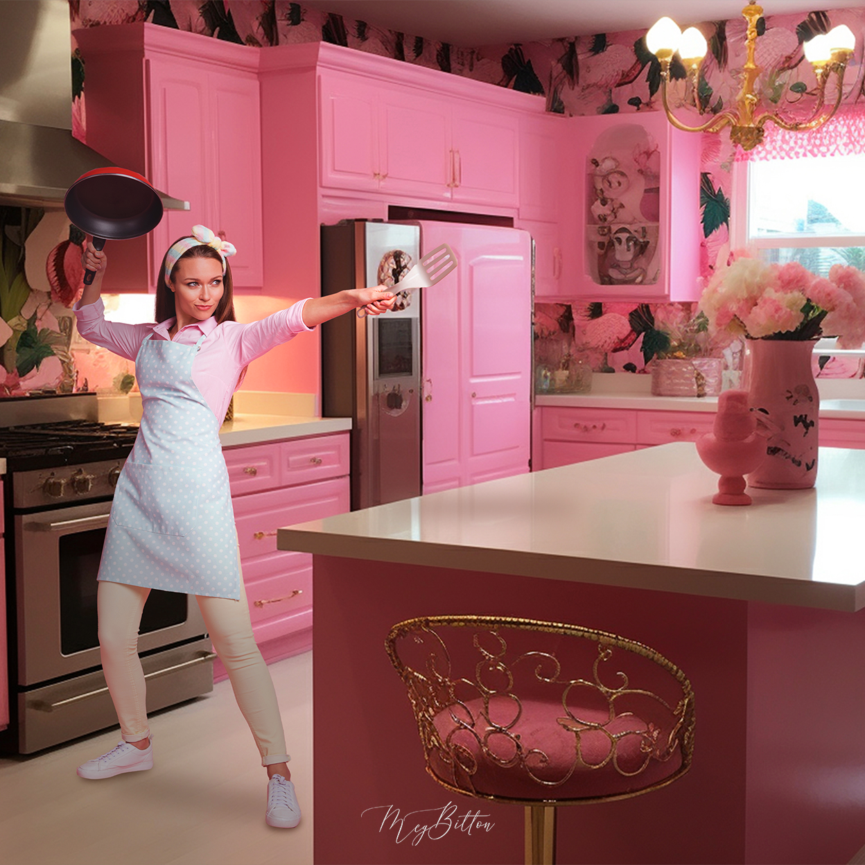 Simple Composite Creation - Pink Kitchen - Meg Bitton Productions