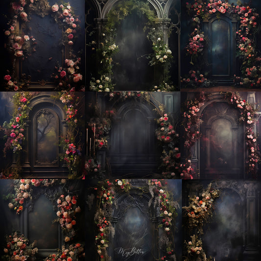 Ultimate Romantic Gothic Arches Background Bundle - Meg Bitton Productions