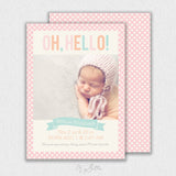 Girl Hello Dots Announcement Template