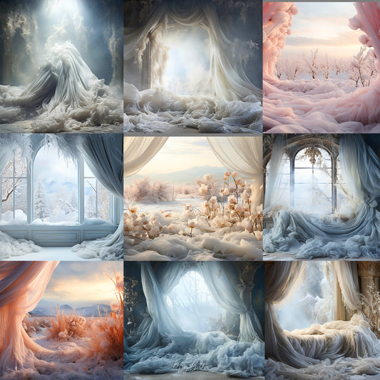 Ultimate Winter Silks Background Bundle - Meg Bitton Productions